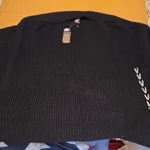 Vince Camuto Black Ribbed Womens Cardigan